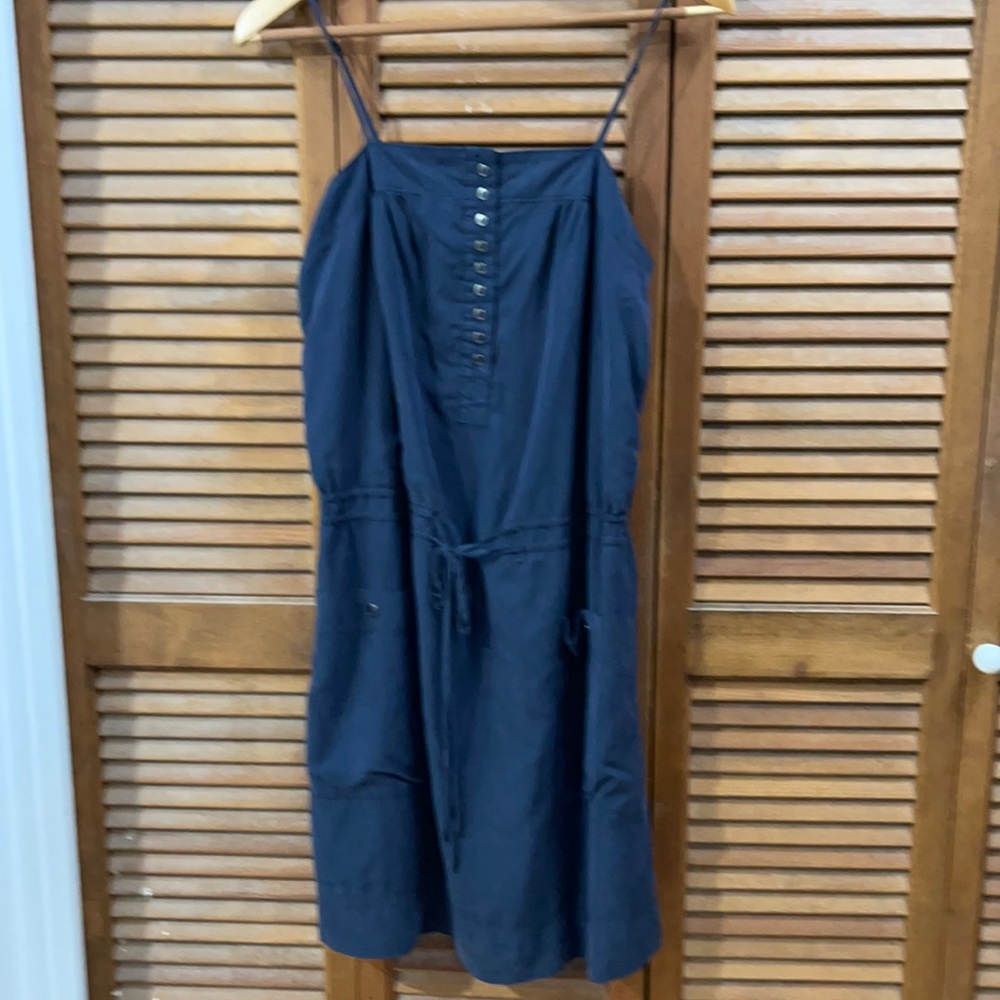Gap dk gray sun dress w/pockets &draw string waist